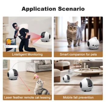 Smart Pet Monitoring Robot with 4K Dual Cameras + Laser Toy + Night Vision Cat and Dog Remote APP Control - Ziyang Development Yunhai Import and Export Trading Co., Ltd. - China