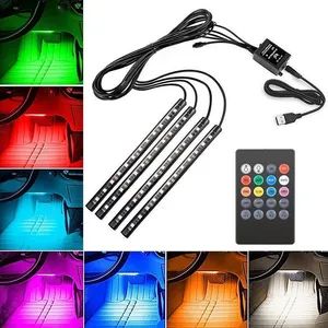 Car Atmosphere Light Interior Foot Modified Atmosphere Sound Control Music Rhythm RGB Colorful Car Decoration LED Light Belt - Guangzhou Racingter Technology Limited - China