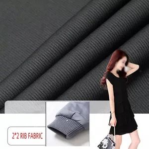 Polyester Spandex Elastic Knitted Striped Rib Ribbing Fabric for Hoody Cuff Spun Rib Fabric for Cuff Rib Fabrics - Suzhou Dianyue Textile Co., Ltd. - China