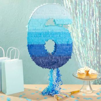 Table Centerpieces Blue Pinata with Hanging Loop and Easy to Fill Opening for Party Favors Pull String Number 6 Pinata for Boys 6th Birthday Party Decorations - Fuzhou Huikaihua Arts & Crafts Co., Ltd. - China