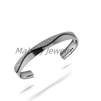 Unique Titanium Bangle with Stunning Wood Inlay Artistry - Mabery Jewelry Limited - China