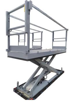 Hydraulic Electric Lift Table Powered Stationary Scissor Lifts with Handrail and Chain and Bellow - Marco Lift (Ningbo) Co., Ltd. - China