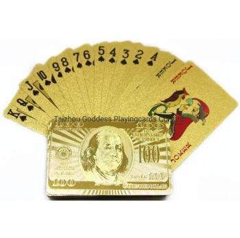 OEM Embossed 24K 999.9 Gold Euro Playing Cards - Taizhou Goddess Playingcards Co., Ltd. - China