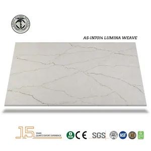 Transparent Quartz Stone 20mm Big Size Calacatta Engineered Quartz Slabs 3cm for Kitchen/Vanity/Island/Wall/Flooring - Foshan Ansheng Building Material Co., Ltd. - China