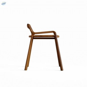 Solid Teak Wood Chair With Wicker Seat -  S Creation  - India