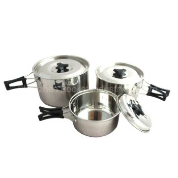 Custom Stainless Steel Cooking Pot Set 6PCS Folding Camping Outdoor Other Camp Cookware Set - Shenzhen Rocket Industry Co., Ltd. - China
