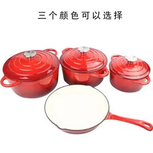 Hot Sale Kitchenware Casseroles Set 20/22/24cm Enamel Cast Iron Pans 25cm Enamel Fry Pan Nonstick Kitchen Cookingware Pots Sets - Market Union Co. Ltd. - China