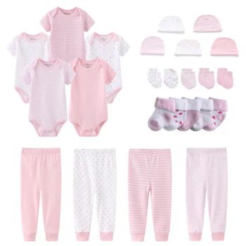 Baby Bodysuit Onesie Romper Legging Hat Mittens Foot Covers 5PCS Set Newborn Gift Set - Keenago Holdings Limited - China