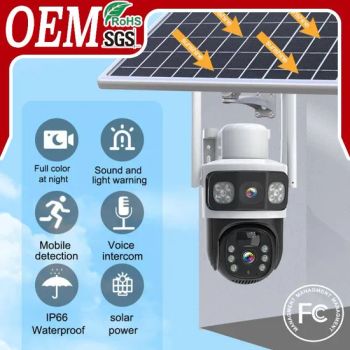 V380 Solar CCTV Camera 4MP CMOS 1080P 520TVL 30M Waterproof 1/3" Dual Lens 1Y CE FCC RoHS - Zhangzhou Believe Trading Co., Ltd. - China