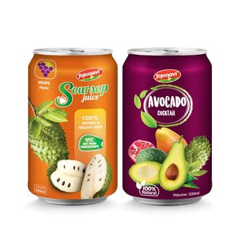 JOJONAVI Soursop Fruit Juice 330ml Canned, Passion, Watermelon, Pineapple, Mango, Guava, Kiwifruit Blend, Vitamin Rich - NAM VIET PHAT FOOD CO.,LTD - Vietnam