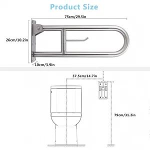 Safety Rails Grab Bar Toilet Handrails Hand Grips Handle Sample Free OEM Welcome Length 750mm Color Silver Folded Folded - Degol Hardware Co., Ltd. - China