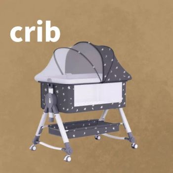 Baby Crib and Playpen Bed Side Baby Playpen Color Grey Swing Swing Condition New Folded Folded Style Chinese Model NO. - Shandong Zhongxia Shangpin International Trade Co., Ltd - China