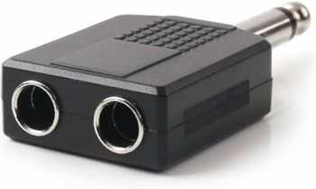 Black Plastic Microphone Splitter Color Black Material Plastic Number of Outputs 2 Cable Type 1/4" Jack Model Name/Number 6.35mm / 1/4" Jack Splitter for - SK Enterprises - India