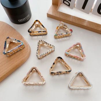 Women Triangle Small Hair Clamp Clip Simple Acetate Alloy Hair Claws - Ningbo General Union Co., Ltd. - China