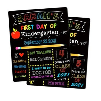 Customized First Day and Last Day of School Wooden Chalkboard Double Sided Back to School Sign Memo & Chalkboard with Printing - Cao County Zhi Zhen Mei Wood Co., Ltd. - China