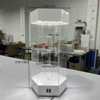 in Stock LED Acrylic Perfume Display Lockable PMMA Jewelry Rotating PMMA Perfume Display Counter - Shenzhen Leshi Display Products Limited - China