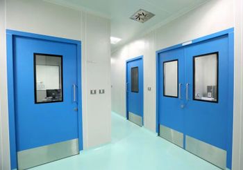 Steel Clean Room Doors, For Hospitals Color Blue Height 6-8 ft Material Stainless Steel Usage/Application Hospitals Surface Finishing Color - Dhonaadhi Hitec Innovations - India