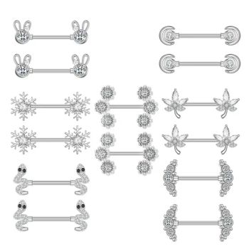 Stainless Steel Nipple Piercing Jewelry Body Piercing Color Steel Style Fashion Trademark AVA Origin Zhejiang Piercing Nipple - Yiwu AVA Co., Ltd. - China
