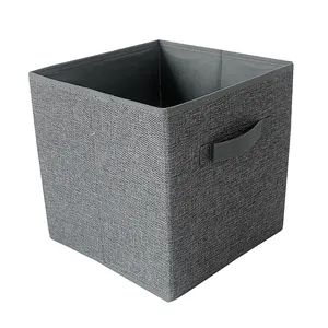 Linen Fabric Foldable Collapsible Bins with Handles for Organization - Jinhua Saving Industry and Trade Co. Ltd - China