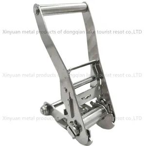 50mm 5t 2500dan Stainless Steel Ratchet Buckles Shape Square Color Silver Origin Ningbo HS Code 8205590000 Handle With - Xinyuan Metal Products of Dongqian Lake Tourist Resot Co., Ltd - China
