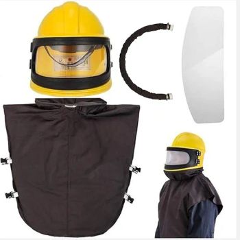 Oxygenated Adjustable Safety Protection Sandblasting Helmet Origin China Color Yellow Brand Holdwin Certification CE Net Weight - Hangzhou Shunjie Machinery Technology Co., Ltd. - China