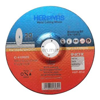 180mm Centre Concave Metal Cutting Grinding Wheel Origin Ningbo OEM Acceptable Grain Size 280# Model NO. 410015 HS Code - Ningbo Herovas Electronics Technology Co., Ltd. - China