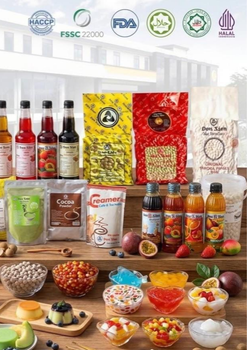Tapioca Pearls, coconut jelly, 3Q konjact & fruit jelly, purees and sauces, syrups, pudding powder, tea, matcha powder - Long An Dou Xian Food Co,. Ltd - Vietnam