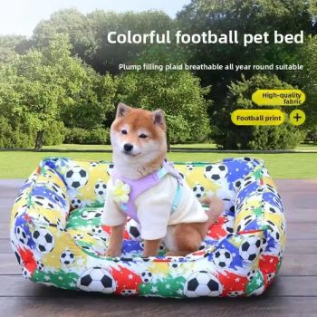 Pet Dog Bed Colorful Football Theme Cat Nest Pad Sleeping Mattress - Xiamen Plant-Port Technology Co., Ltd. - China
