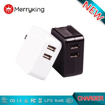 5V 3.4A 17W EU Us Dual Ports USB Mobile Phone Wall Chargers with Ce cUL FCC UL Certifications - Shenzhen Merryking Electronics Co., Ltd. - China
