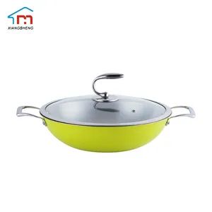 Food Grade Triple-Layer Steel Wok Pan with Baking-Finish Surface - Jiangmen Xiangsheng Stainless Steel Kitchenware Co., Ltd. - China
