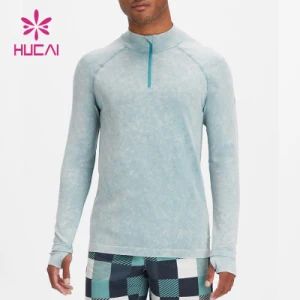 Custom Mens Gym Long Sleeves Thumb Hole T Shirts - Dongguan Humen Hucai Garment Co., Ltd. - China