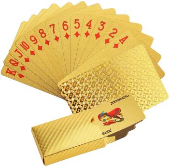 Durable Waterproof Plastic Playing Cards Gold Foil Poker Golden Poker 24K Gold Foil Plated Playing Cards Deck Gift - Carrie Smart (Shenzhen) Co., Ltd. - China