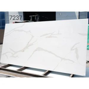 Kitchen Countertop Table Top Polished Gold Granite Marble Price White Calacatta Quartz Stone Slab - Linyi Consmos New Building Materials Co., Ltd. - China