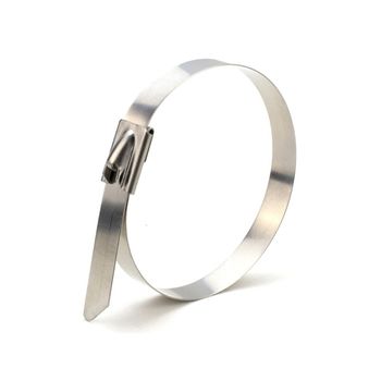 Stainless Steel Cable Ties Width 1 Inch Thickness 15 mm Surface Finish Polished Material Stainless Steel Tensile Strength 45-105 - Circlip Engineering Corporation - India