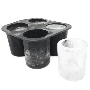 4 Cup Silicone Ice Shot Glass Ice Cube Tray for Whiskey Cocktails - Yiwu Billion Import & Export Co., Ltd - China