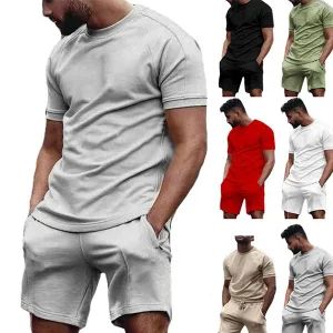Wholesale Custom Men Track Suit Short Sets Clothing Jogging Suit Men Two Piece Set Gym Plus Size Mens Clothing Sportswear Shorts Set - Guangzhou Profound Garment Co., Ltd. - China