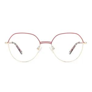 Srm-8213 Fashion Round-Frame Red-Gold Glasses with Clear Lenses - Shenzhen Urfeng Industrial Co., Ltd. - China