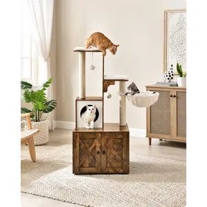 Cat Apartment with 4 Scratching Posts Cat House Indoor - Fujian Kegao Furniture Co., Ltd. - China