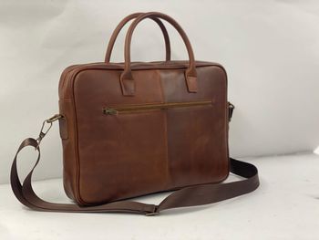 Premium Full-Grain Cow Leather Professional Briefcase Leather Finish Cognac Leather Type Premium Cowhide Hardware Material Antique Brass - Wasif Global Fashion - Bangladesh