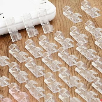 Plastic Transparent 20 pcs CORD WIRE CABLE CLIPS Size 4 mm Color Transparent Clip Material Plastic Material BPA Free - Professor Enterprises - India