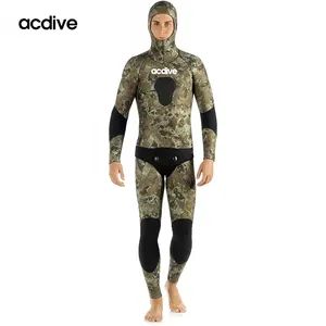 Customized 2. PCS 5mm Spearfishing Camo Ultra Stretchy Cr Neoprene Men Hooded Open Cell Scuba Diving Wetsuit - Shanghai Acdive Technology Co., Ltd. - China