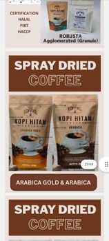 SPRAY DRIED ARABICA GOLD INSTANT COFFEE Organic Yes Grinding Degree Fine Bean Type Arabica, Robusta - PT. TRI WARDAH GLOBAL - Indonesia
