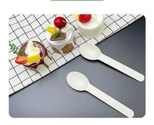 Custom Ice Cream Spoons Disposable Biodegradable Cornstarch Dessert Eco-Friendly Yogurt Spoons - Xiamen Biogreen Eco. Tech. Co., Ltd. - China