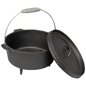 Ds-Cp01 Camping Cookware Non-Stick Cast Iron Dutch Ovens Black - Xingtai Desheng Trading Co., Ltd. - China