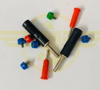 Banana Pins Size 4 mm Color Blue Current 6 A Voltage 220 V Availability yes No. of Pins 2 Pin Pin Type Type A/B Packaging Type - Riaan International - India