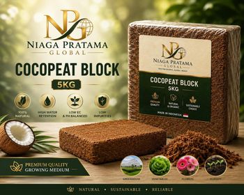 Premium Indonesia + High EC + Cocopeat Block + 5KG + Coconut Coir + Growing Media + Horticulture + Agriculture + Nursery from Niaga Pratama Global Premium Indonesia + High EC + Cocopeat Block + 5KG + Coconut Coir + Growing Media + Horticulture + Agriculture + Nursery - Niaga Pratama Global - Indonesia