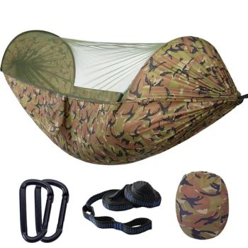 Outdoor Nylon Portable Parachute Double Camping Mosquito Net Hammock with Rope and Carabiners - Changsha Ido Leisure Industry Co., Ltd. - China