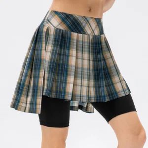 Tennis Wear Women's Sports Plaid Fake Two-Piece Golf Skirt Outdoor Running Fitness Sports Culottes - Xiamen Mega Garment Co., Ltd. - China