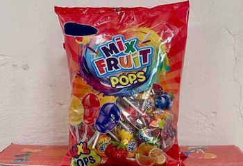 Double twist mix fruit lollipops 12 grams × 50 pieces × 16 packets - Jitu food industries - India