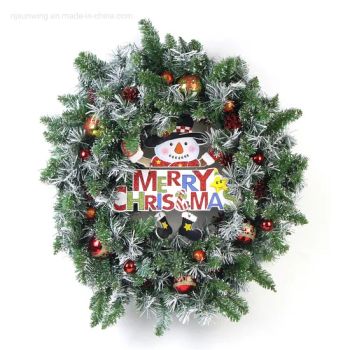New Design White Snow Wreath Merry Christmas Decorated Artificial Garland - Sunwing Industries Ltd. - China